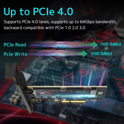 NVMe to PCI Express 4.0 x4 Adapter - High-Speed 64Gbps SSD Converter